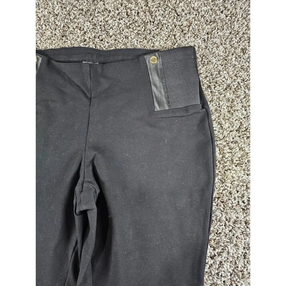 Anne Klein Womens Sz L Pull On Skinny Leg Dress Pants Black Tummy Slimming - Picture 2 of 4